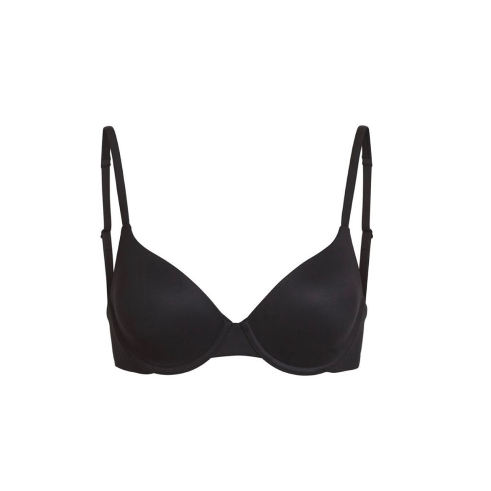 SKIMS Fits Everybody T-Shirt Push-Up Bra in Onyx/Black New w/Tag - Picture 1 of 4